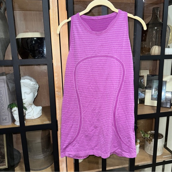 Lululemon Swiftly Tech Tank top Rugby Stripe Tonal Heather Ultra Violet workout - Picture 1 of 6